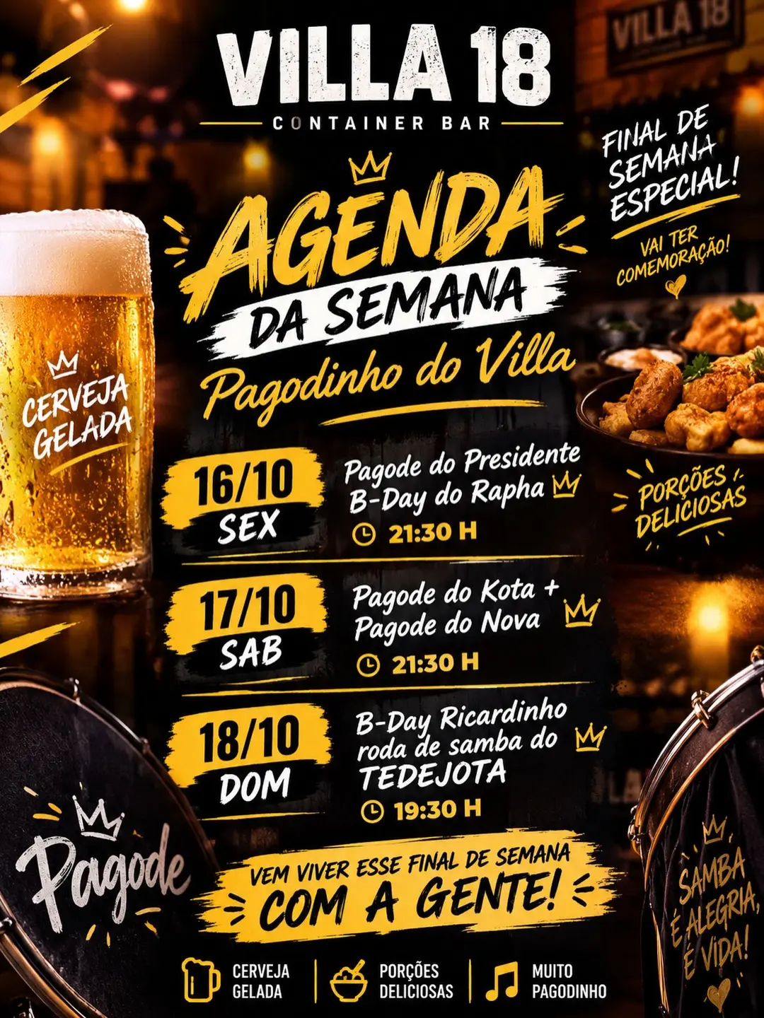 Flyer de Caso a Parte e PAGODE DO PRESIDENTE