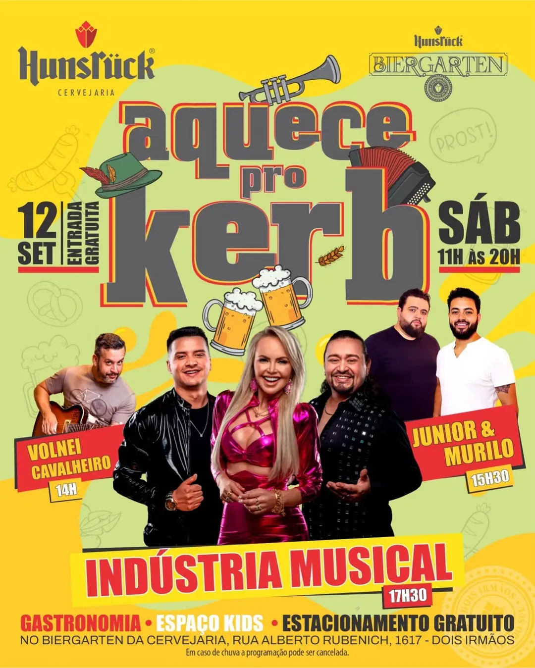 Flyer de Volnei Cavalheiro, Junior e Murillo e mais 1 artista