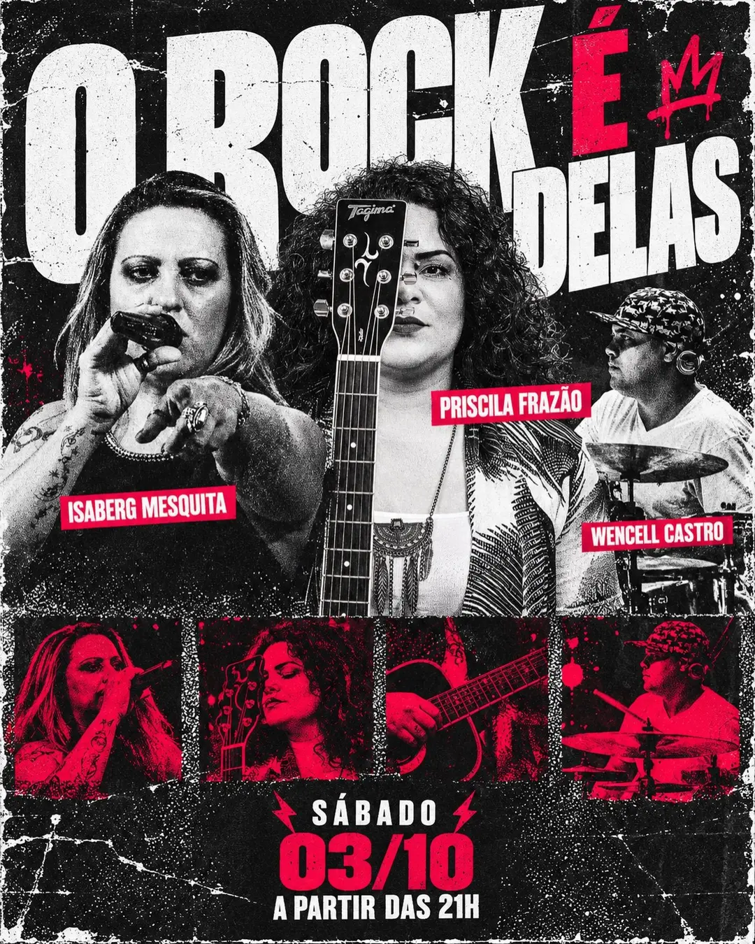 Flyer de Isaberg Mesquita, Priscila Frazão e Wencell Castro