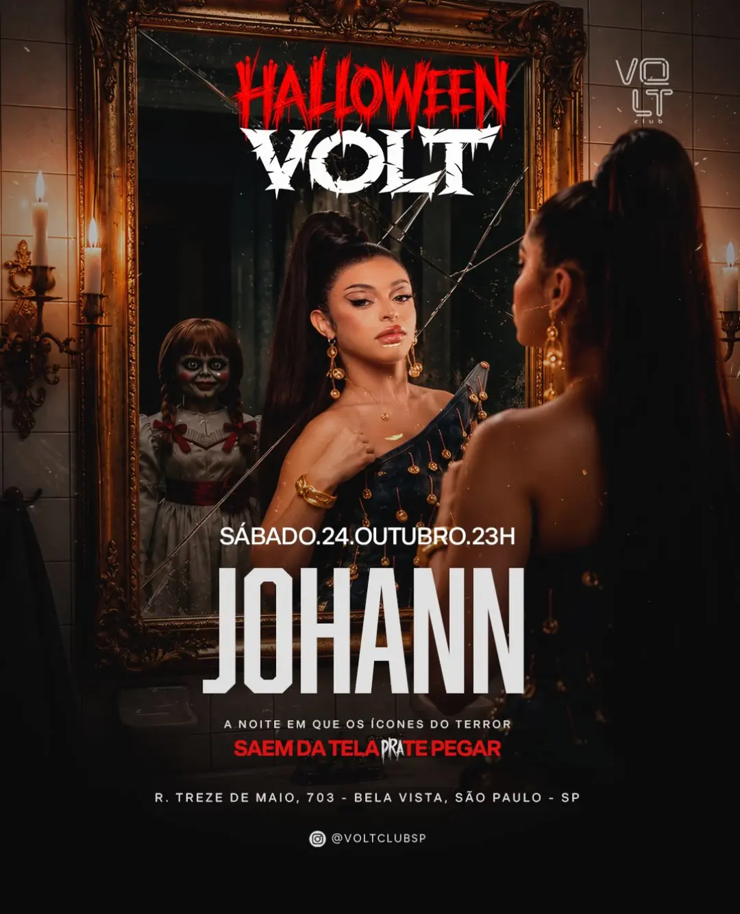 Flyer de Johann, DJ Goltz e Erika Cunha