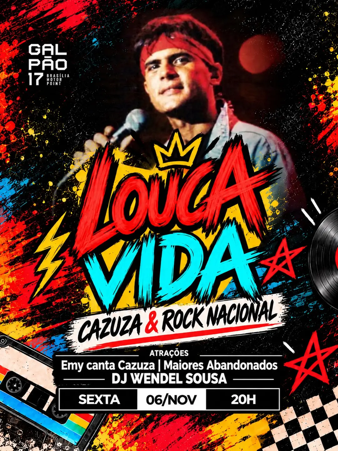 Flyer de Emy, Maiores Abandonados e DJ Wendel Sousa