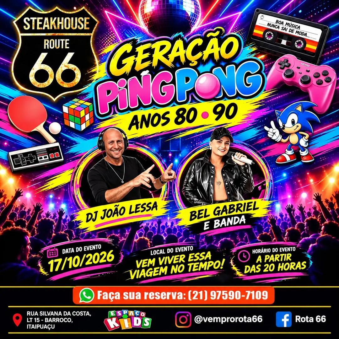 Flyer de DJ João Lessa e Bel Gabriel e Banda
