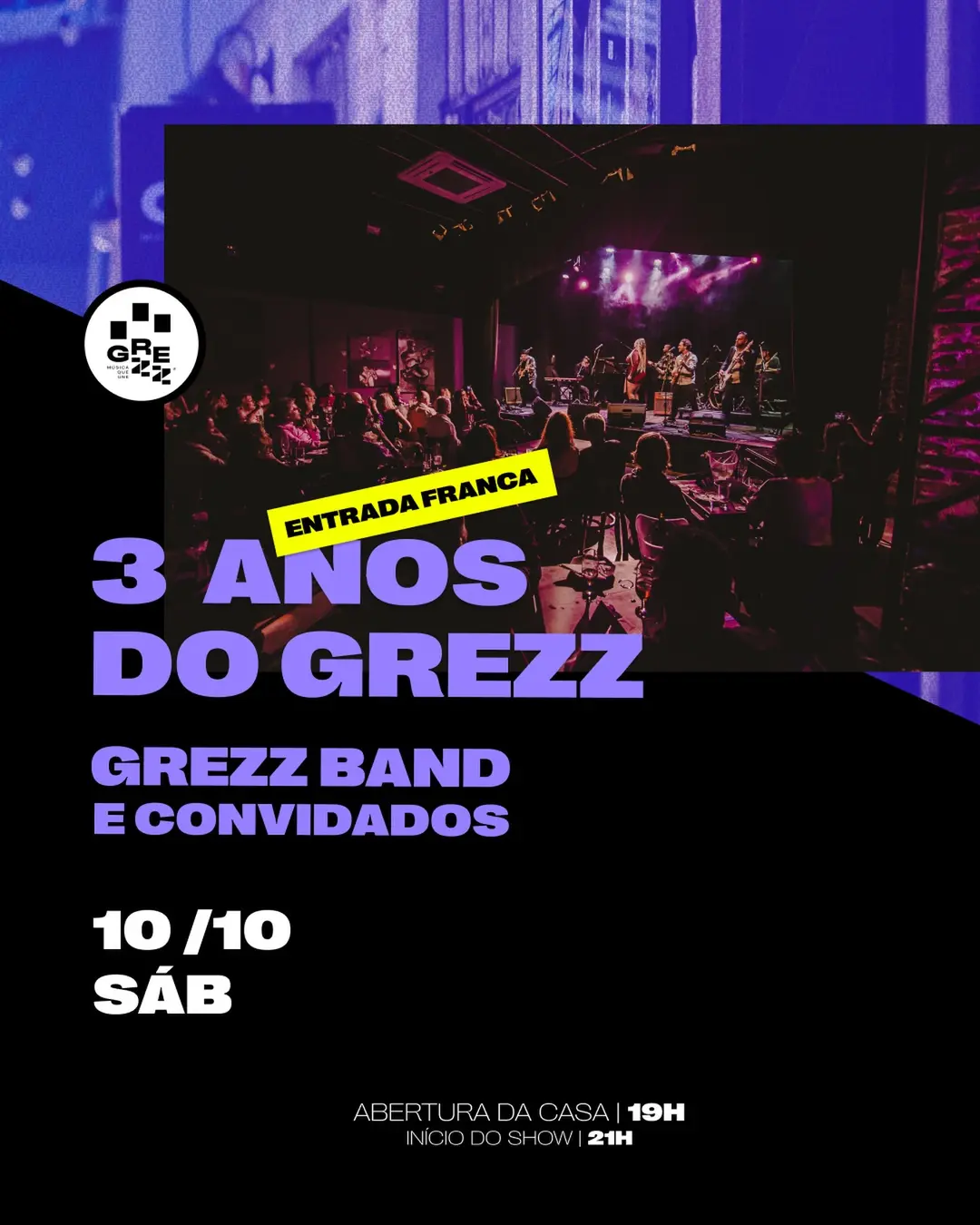 Flyer de Indira Castro, GREZZ Band, DJ Malásia e mais 2 artistas