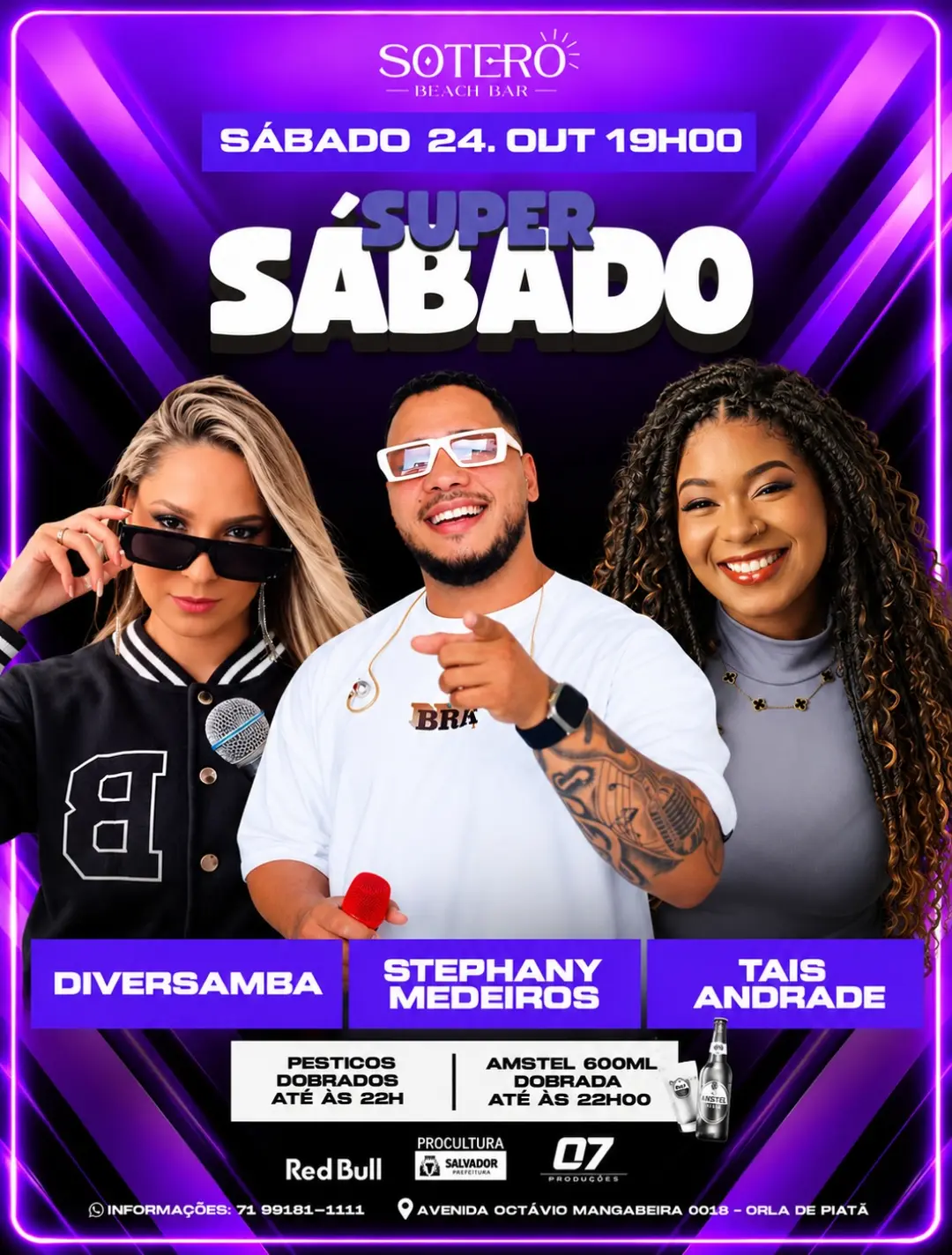 Flyer de DiverSamba, Stephany Medeiros e Tais Andrade