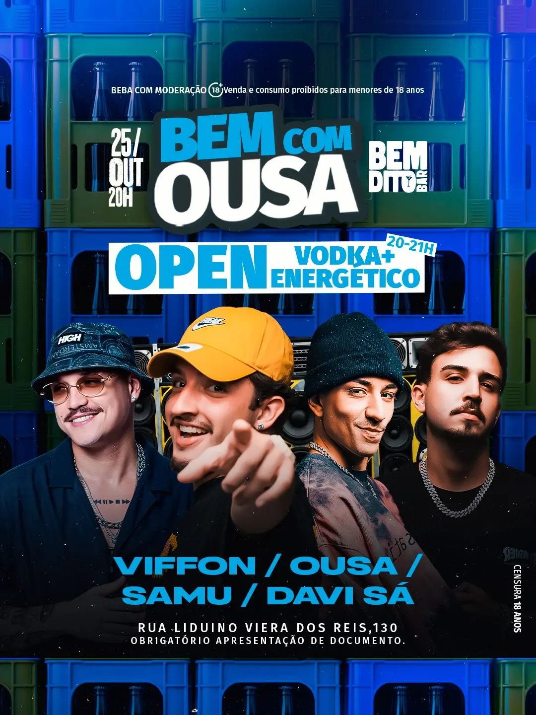 Flyer de Ousa Samba, Viffon, Samu e Davi Sá