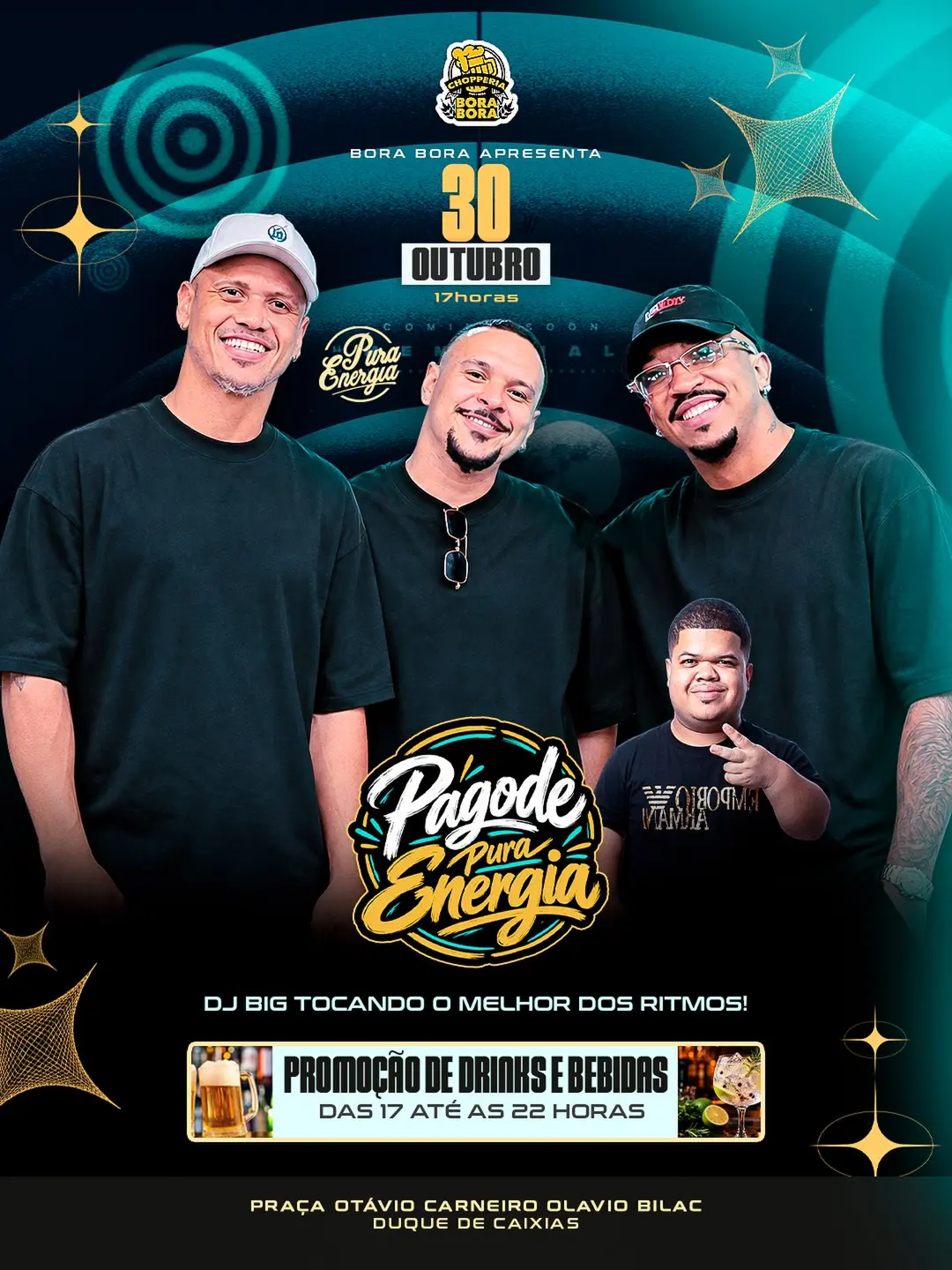Flyer de Pagode Pura Energia e DJ Big