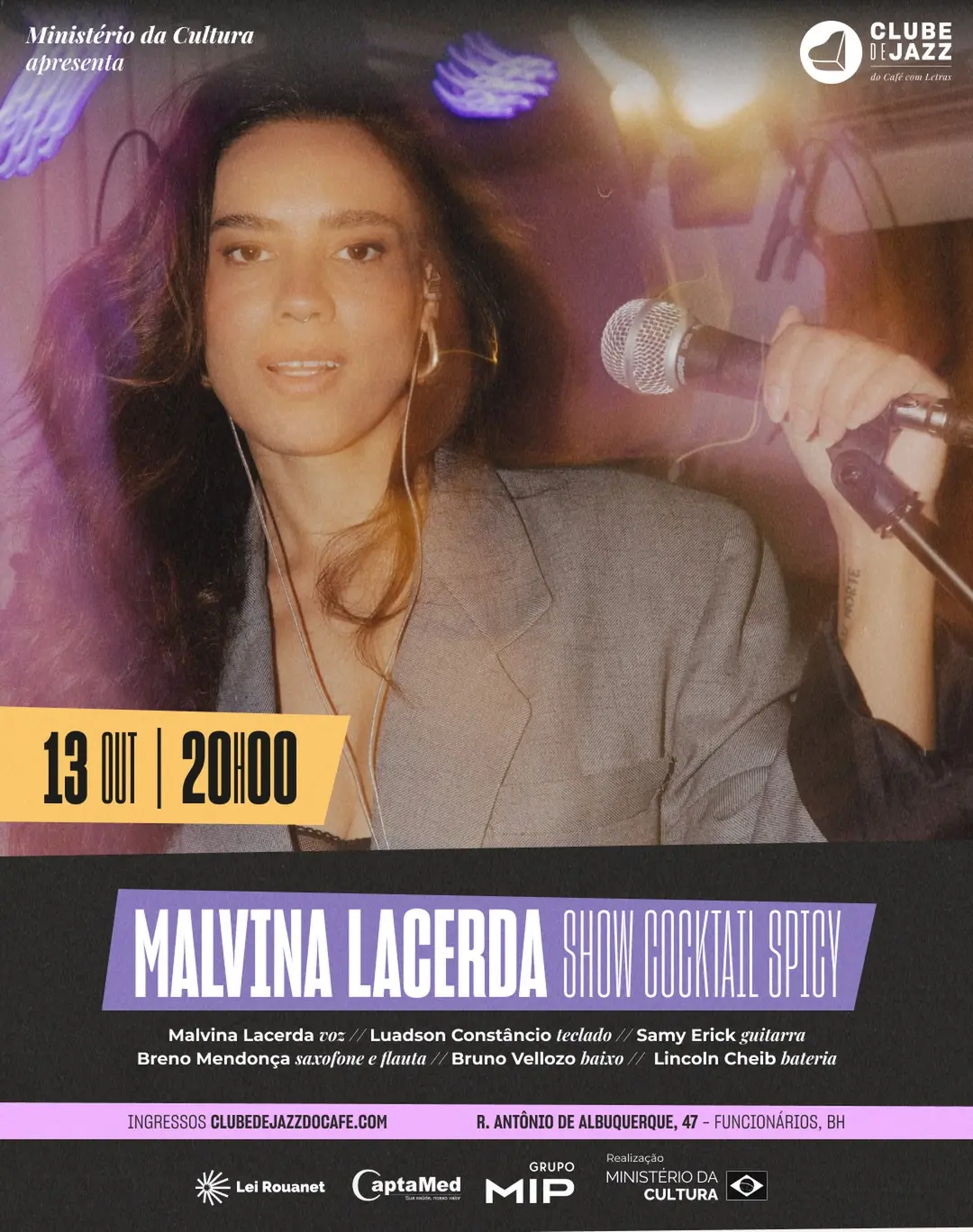 Flyer de Malvina Lacerda