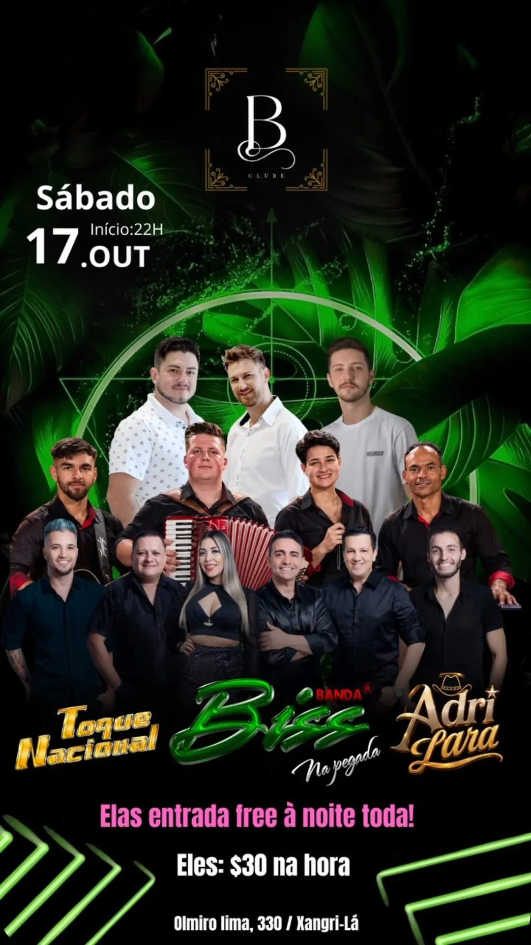 Flyer de Banda Biss e Adri Lara