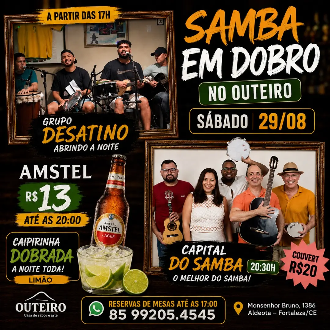 Flyer de Grupo Desatino e Grupo Capital do Samba
