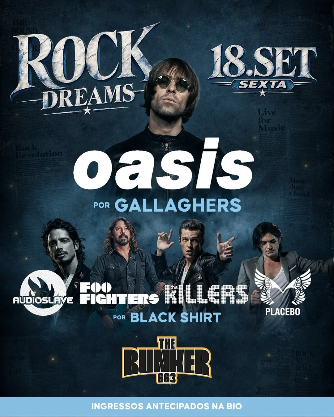 Flyer de Black Shirt e Gallaghers