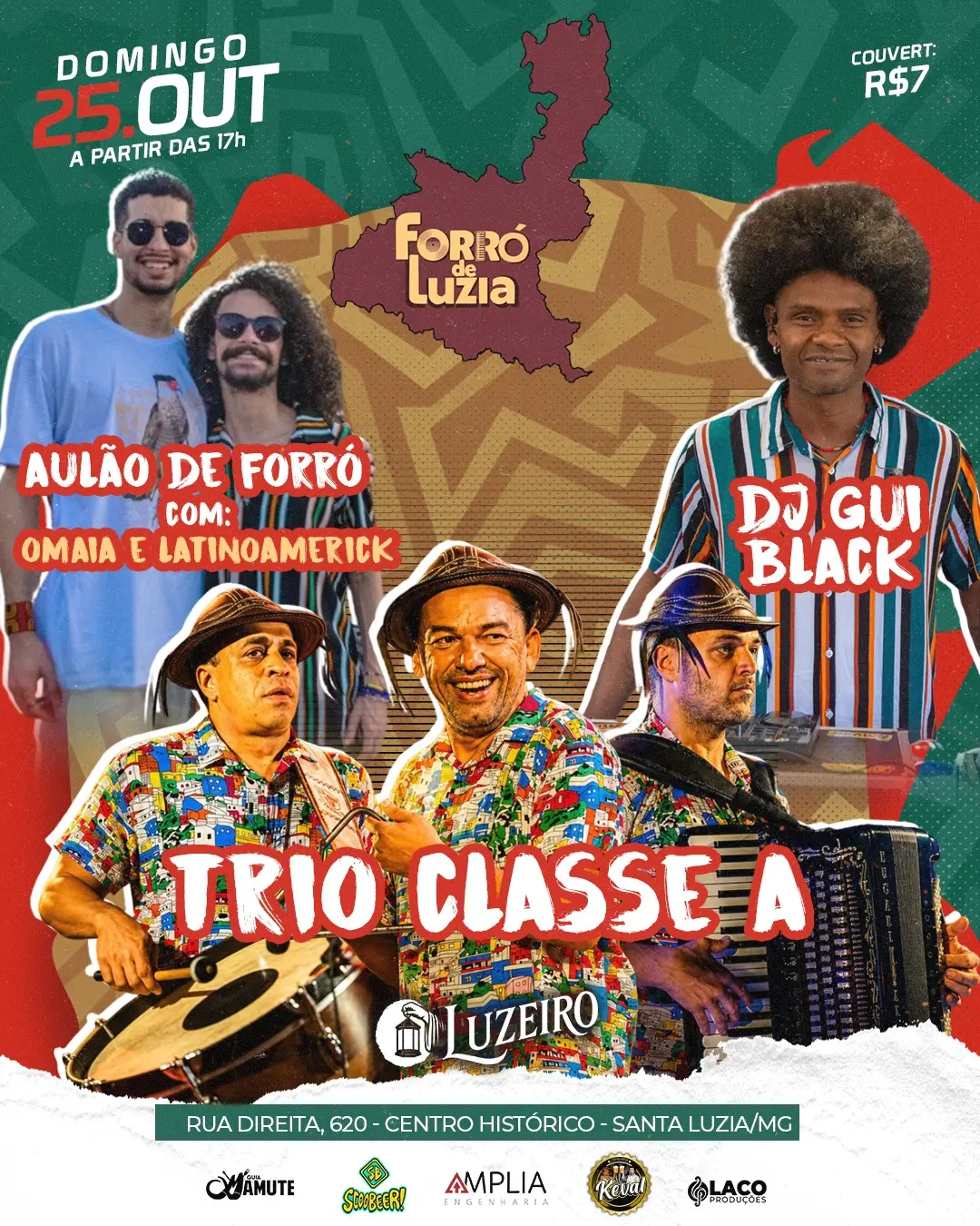Flyer de Trio Classe A e DJ Gui Black