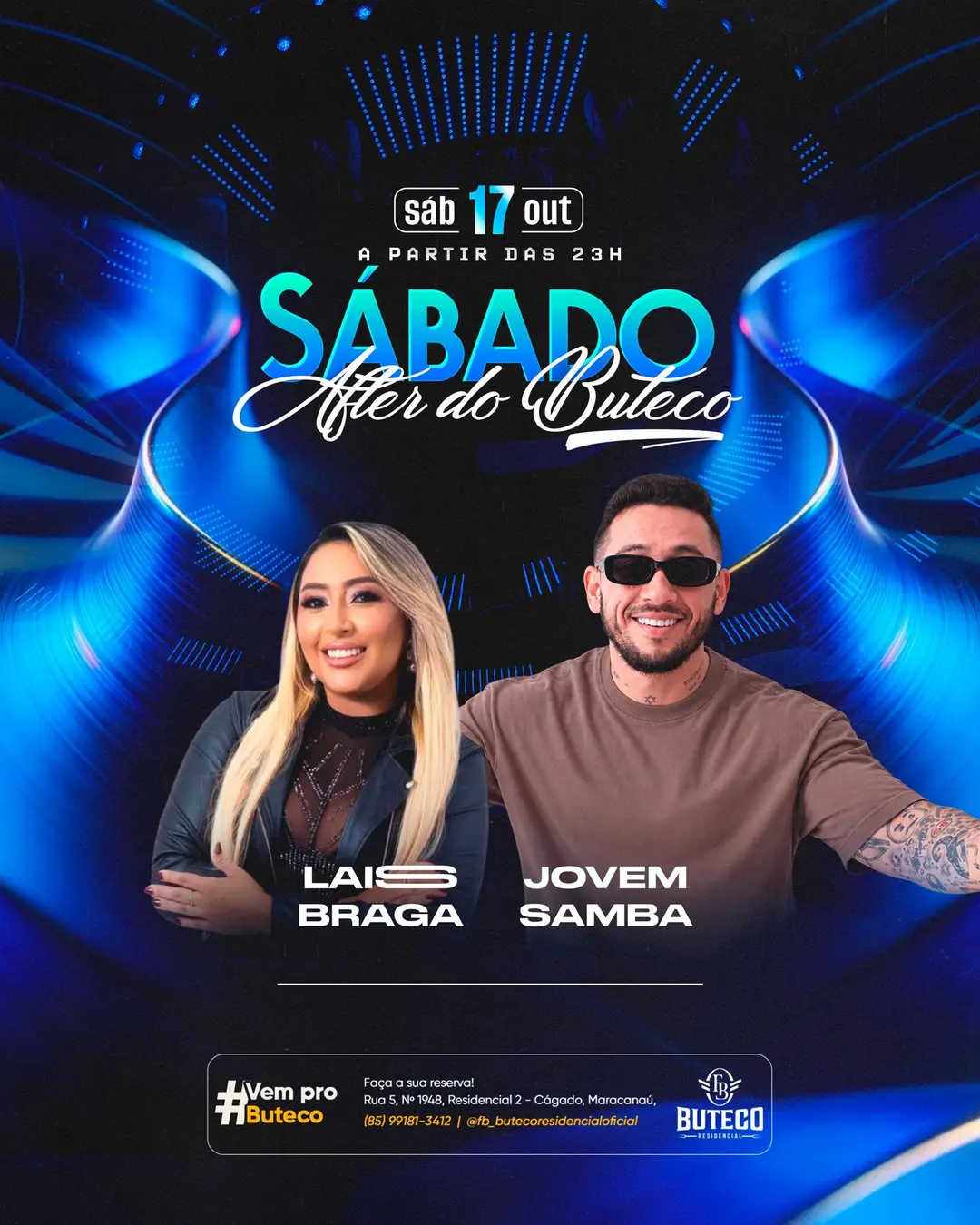 Flyer de Johnn Jovem Samba e Lais Braga