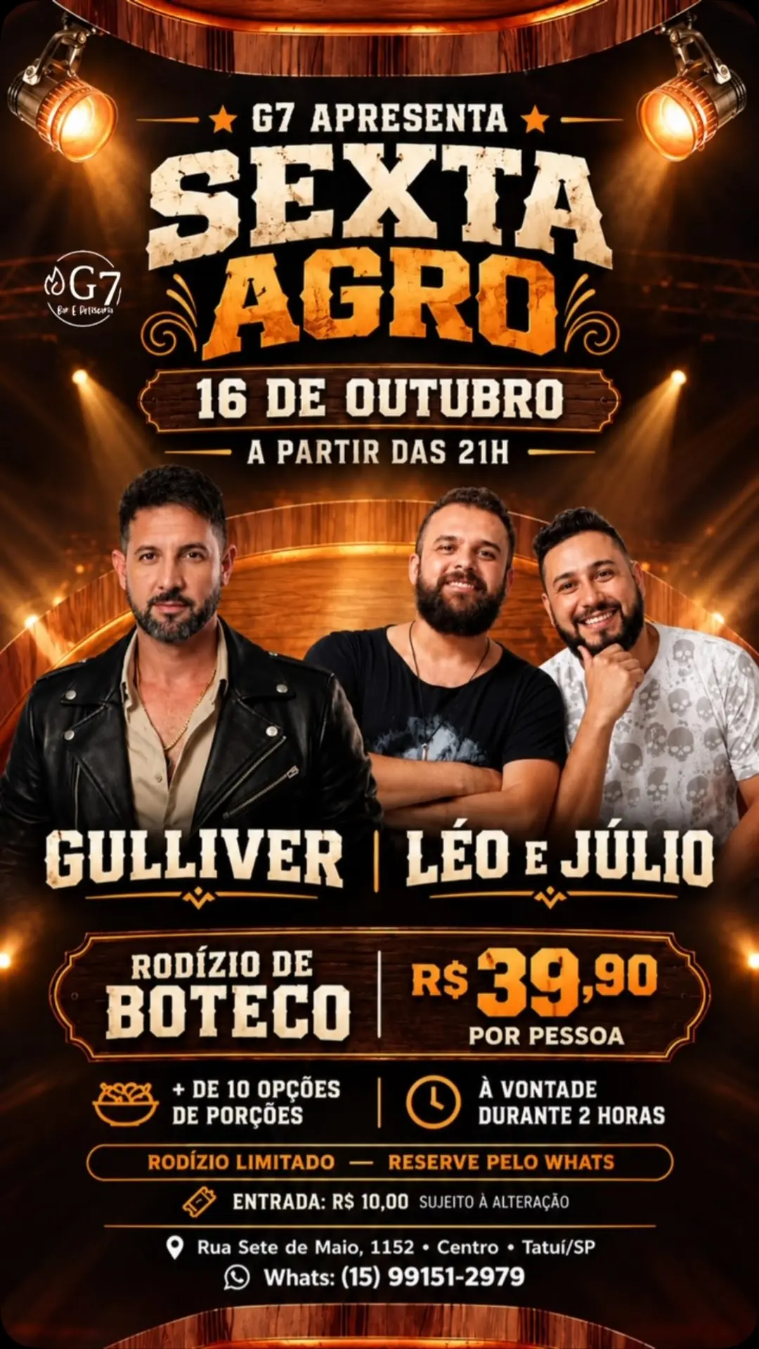 Flyer de Léo e Julio e Gulliver