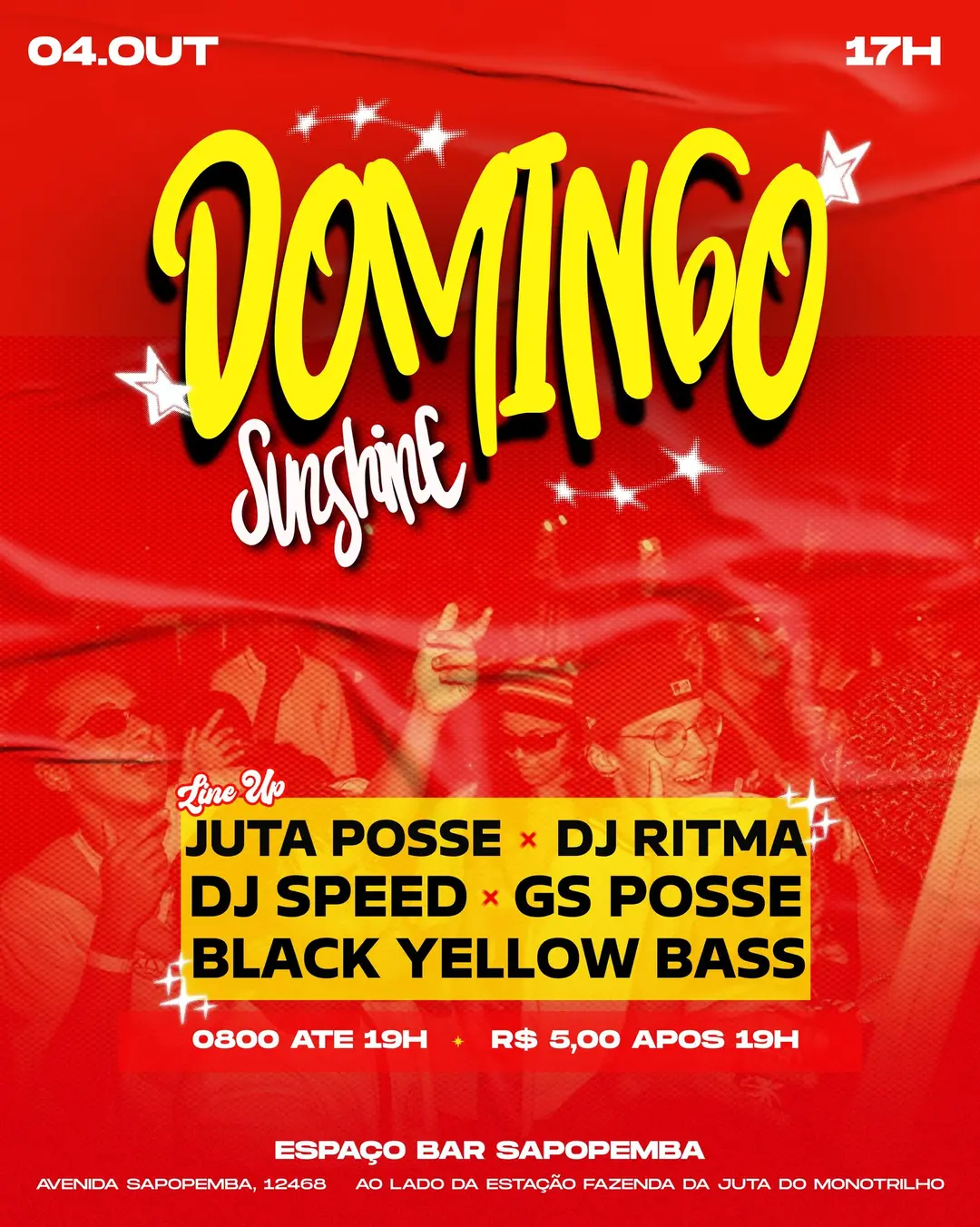 Flyer de Juta Posse, DJ Ritma, Speed e GS POSSE