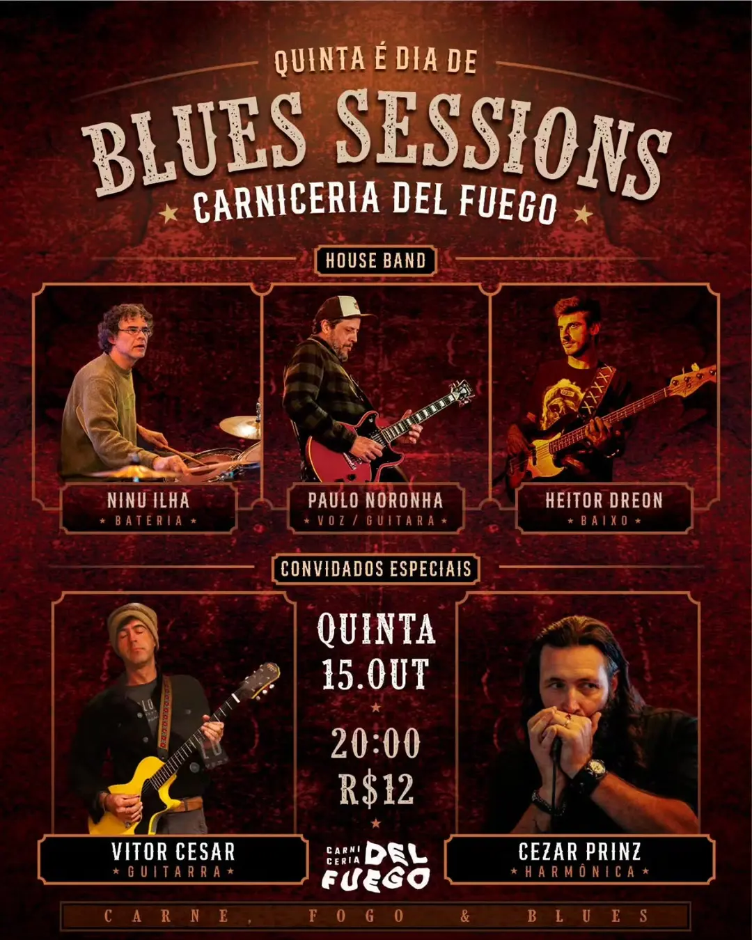 Flyer de Nossa House Band, Vitor Cesar e Cezar Prinz