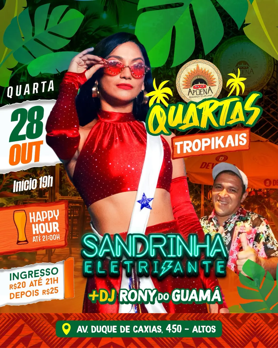 Flyer de Sandrinha Eletrizante e DJ Rony do Guamá