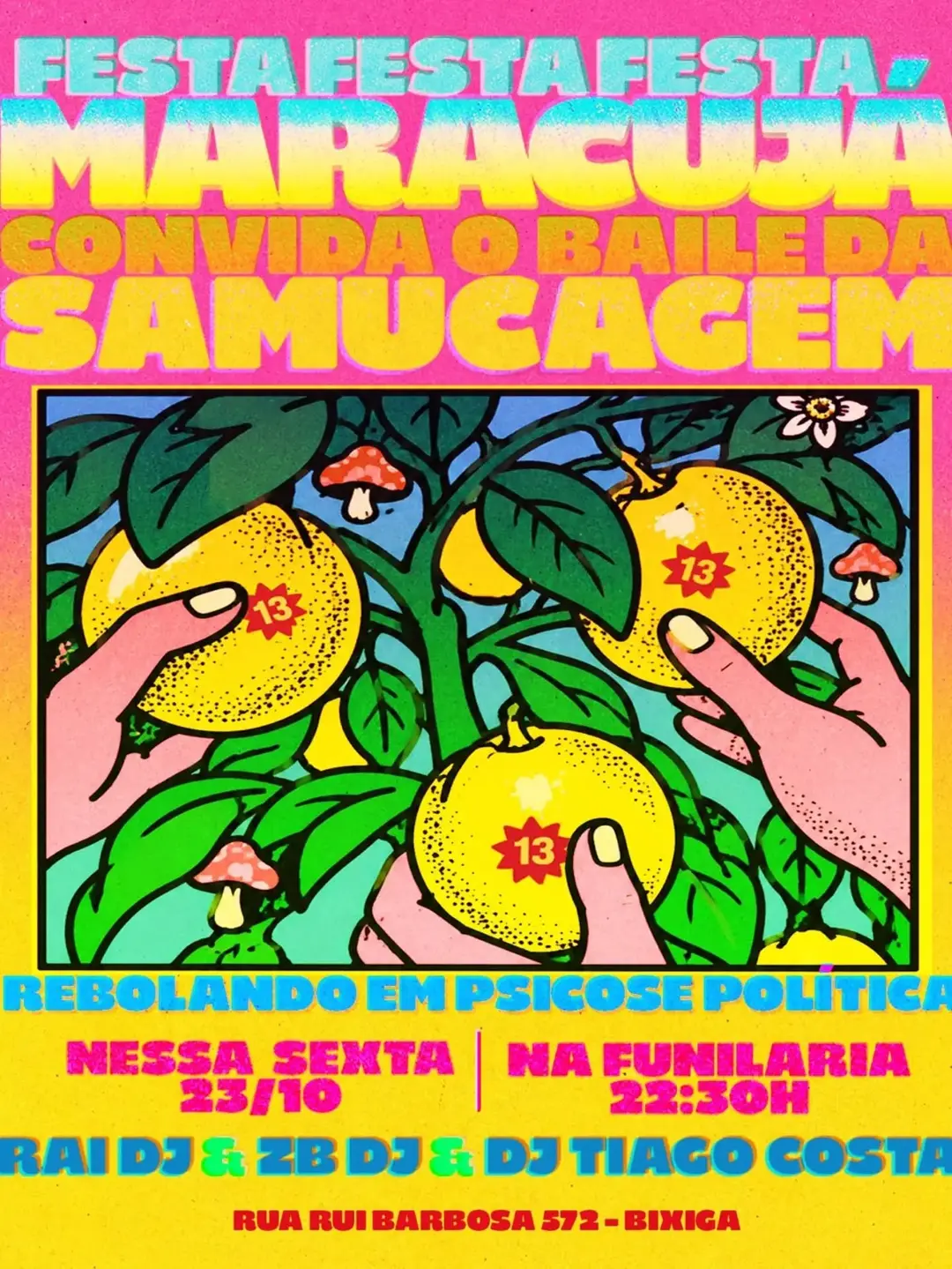 Flyer de Baile da Samucagem, Rai DJ e mais 3 artistas