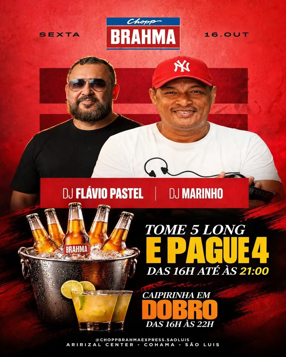 Flyer de Flavio Pastel e DJ Marinho