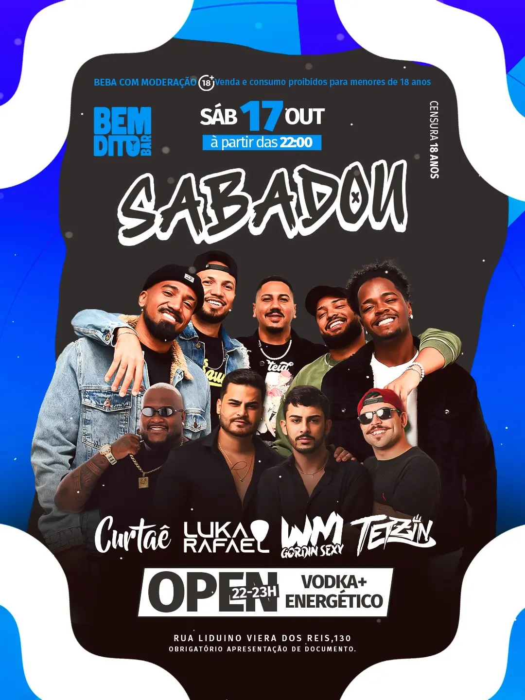 Flyer de Rafael, Curtaê, Luka, WM e Tetzin