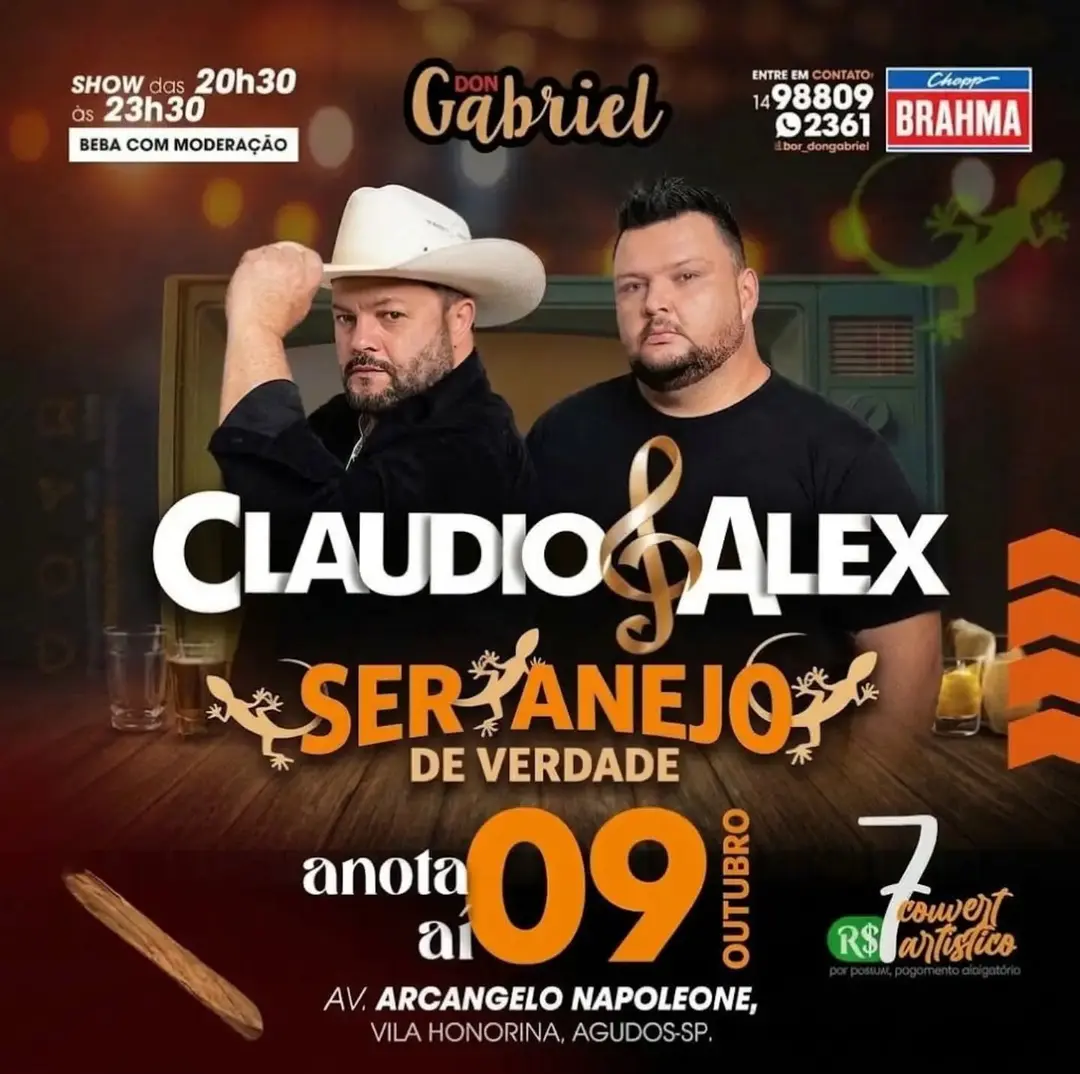 Flyer de Cláudio & Alex