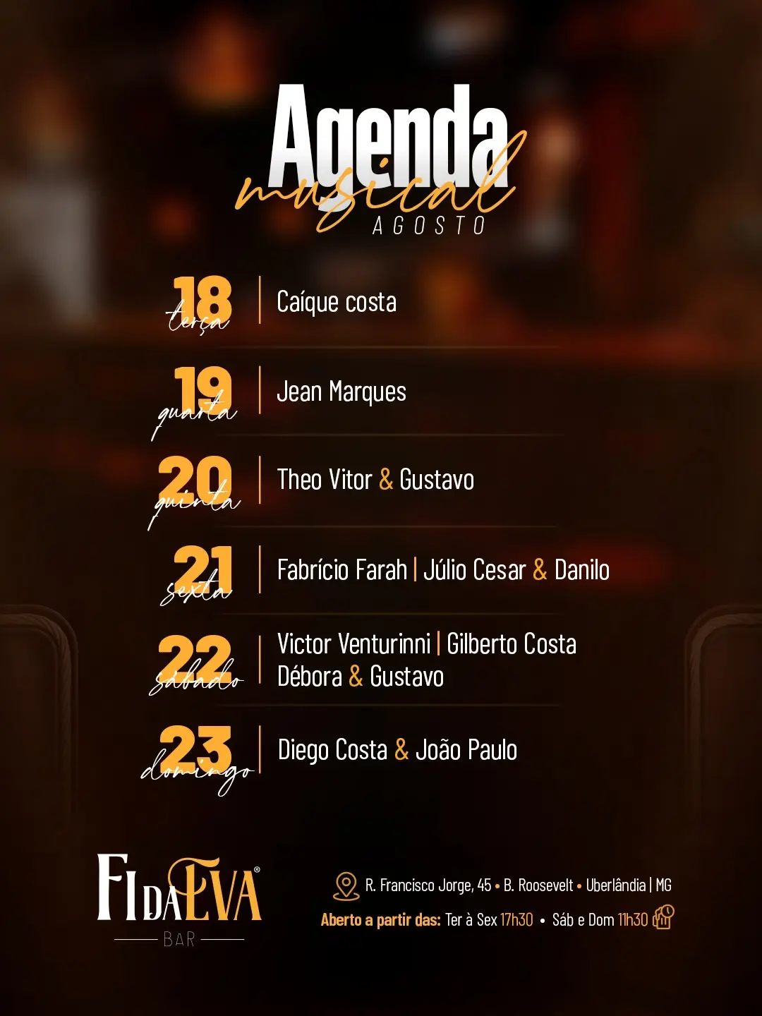 Flyer de Diego Costa e João Paulo