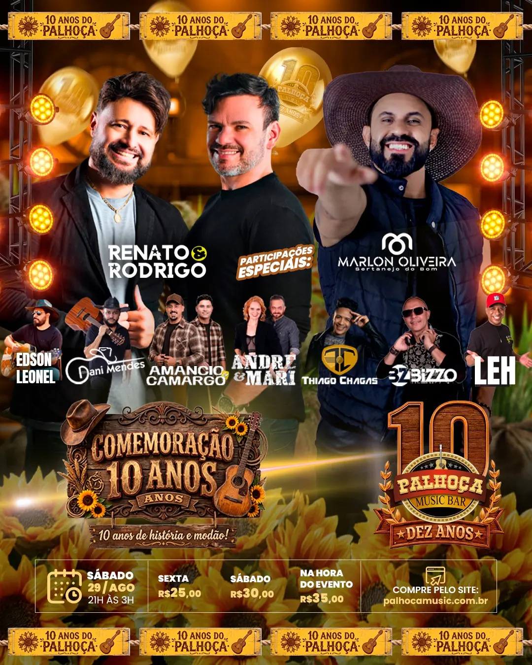 Flyer de Marlon Oliveira, Amancio e Camargo e mais 7 artistas