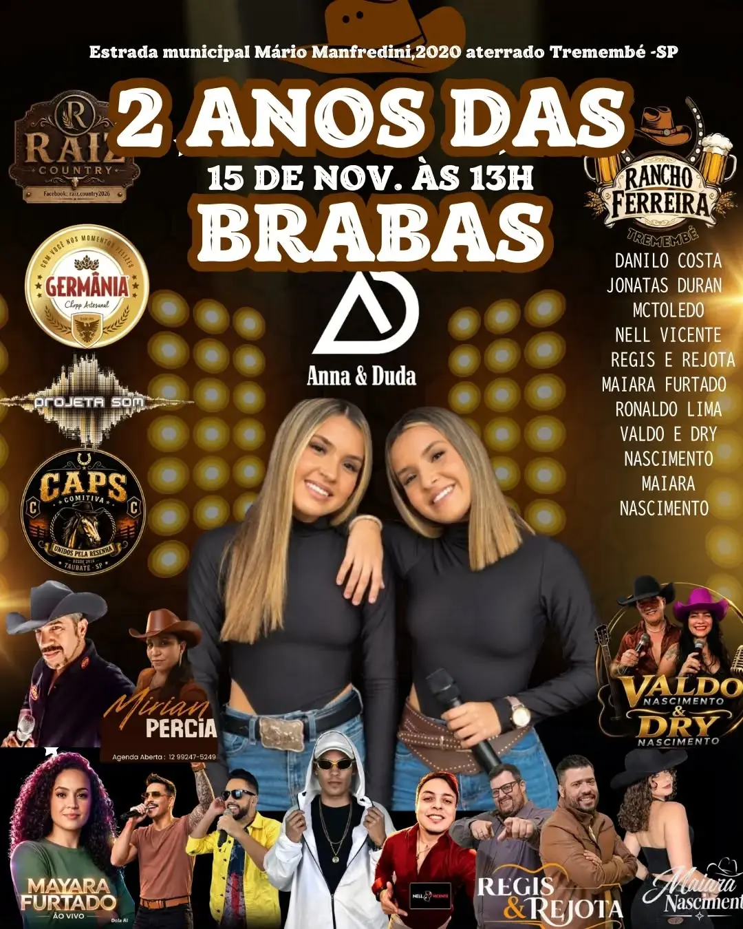 Flyer de Anna & Duda e mais 10 artistas