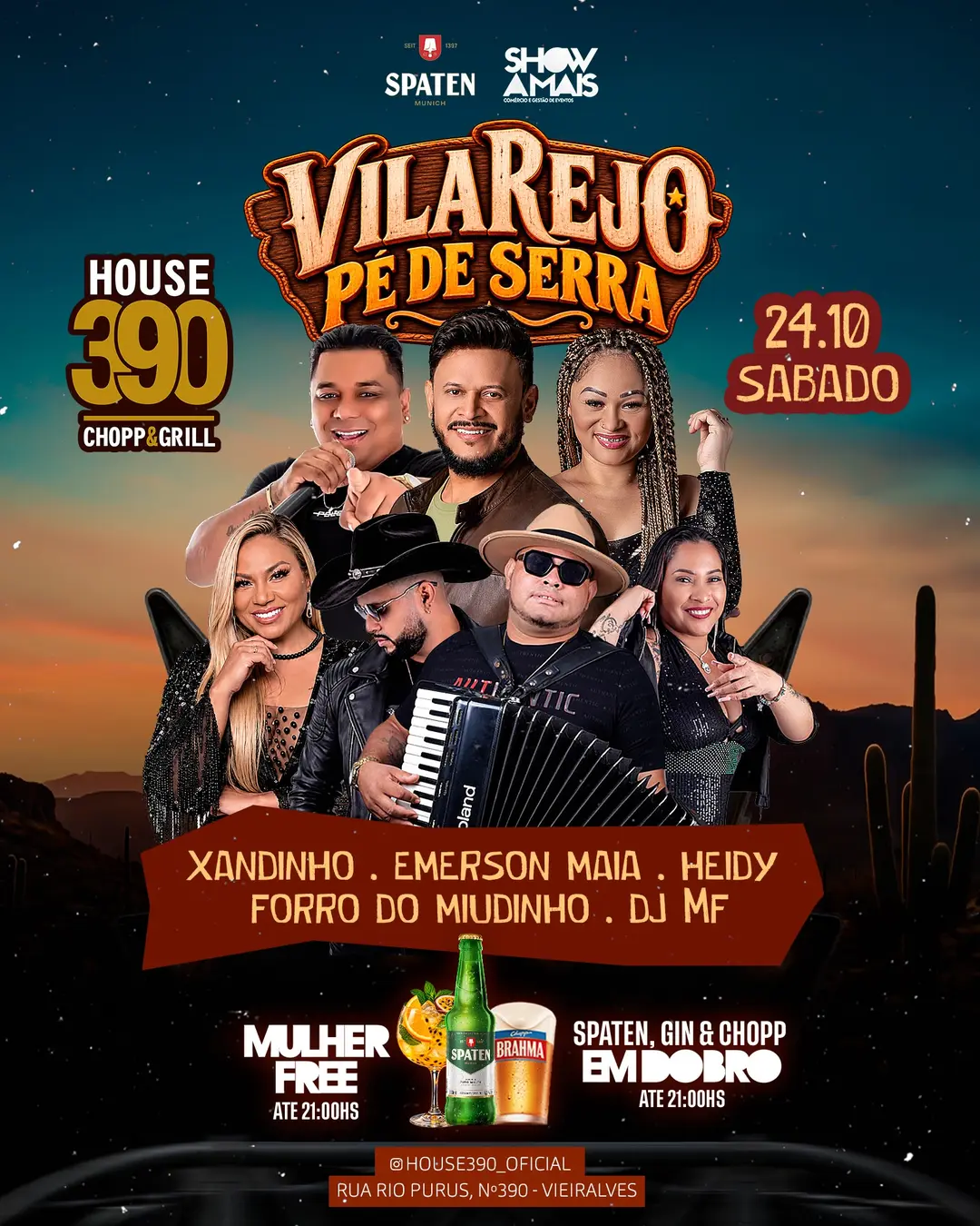 Flyer de Xandinho Balanço da Sanfona, DJ MF e mais 3 artistas