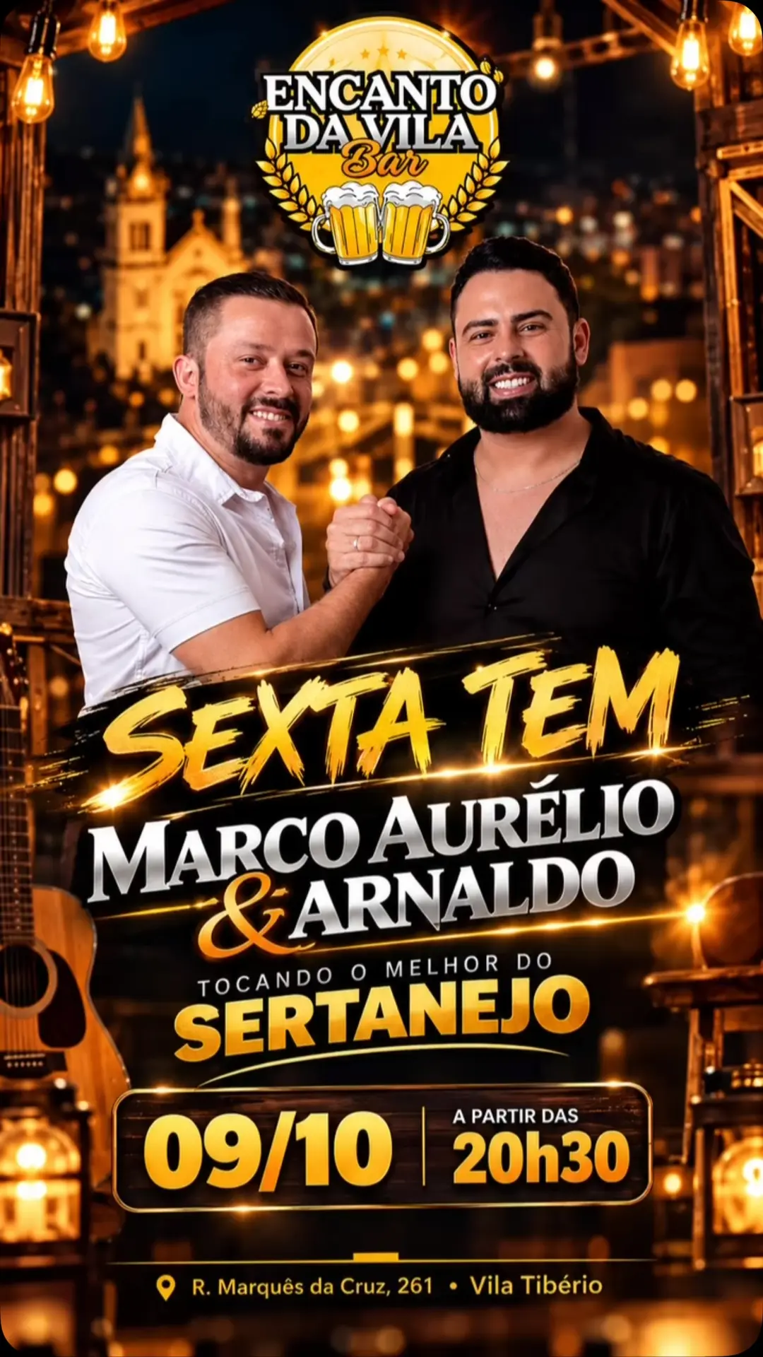 Flyer de Marco Aurélio & Arnaldo