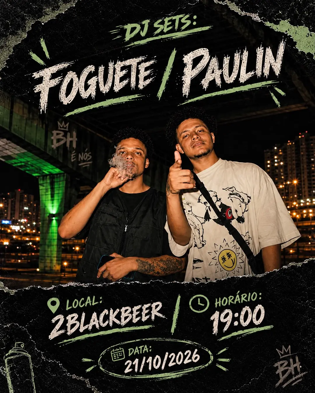 Flyer de Foguete e DJ Paulin