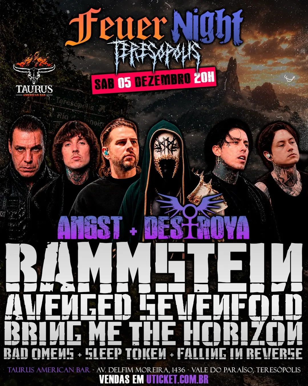 Flyer de Angst e Destroya