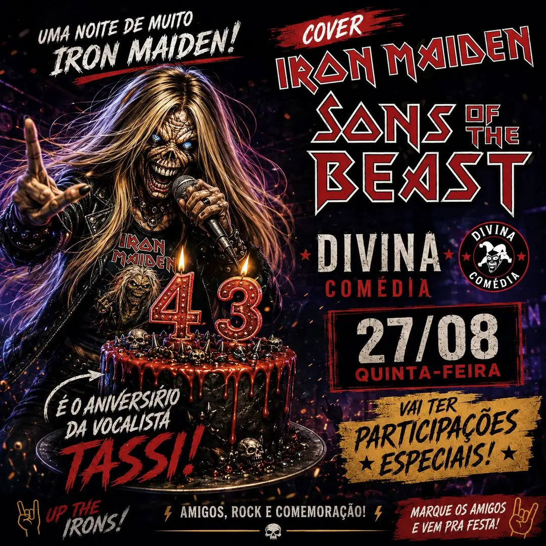 Flyer de Sons of the Beast, Cristiano Poschi e mais 4 artistas