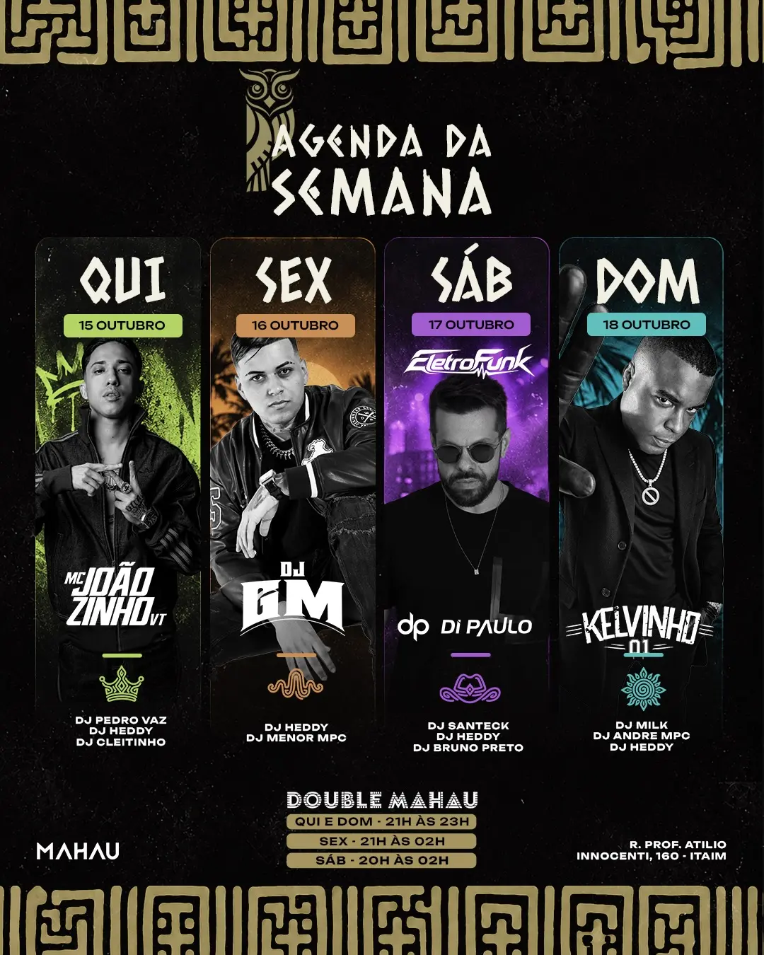 Flyer de Pedro Vaz, DJ Cleitinho, MC Joãozinho VT e Dj Heddy