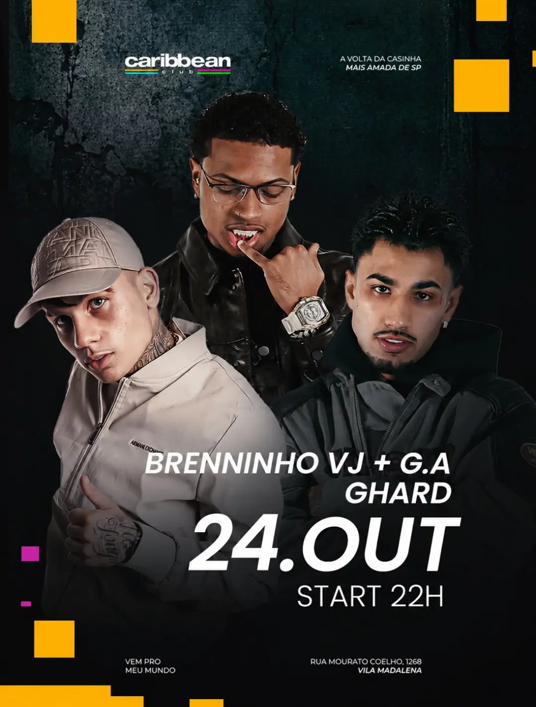 Flyer de Breninho VJ, G.A e Ghard