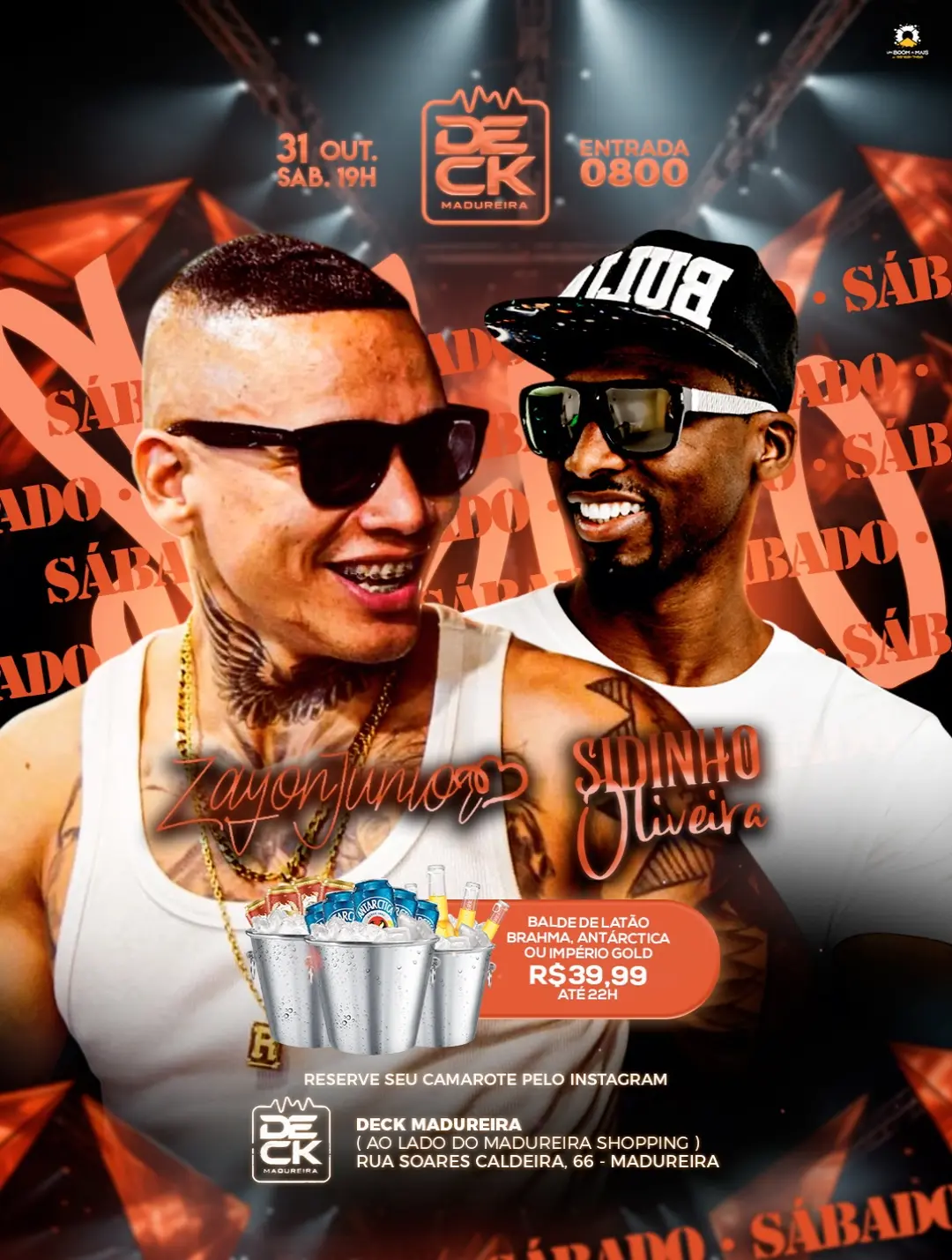 Flyer de Coro, Zayon Jr. e Sidinho