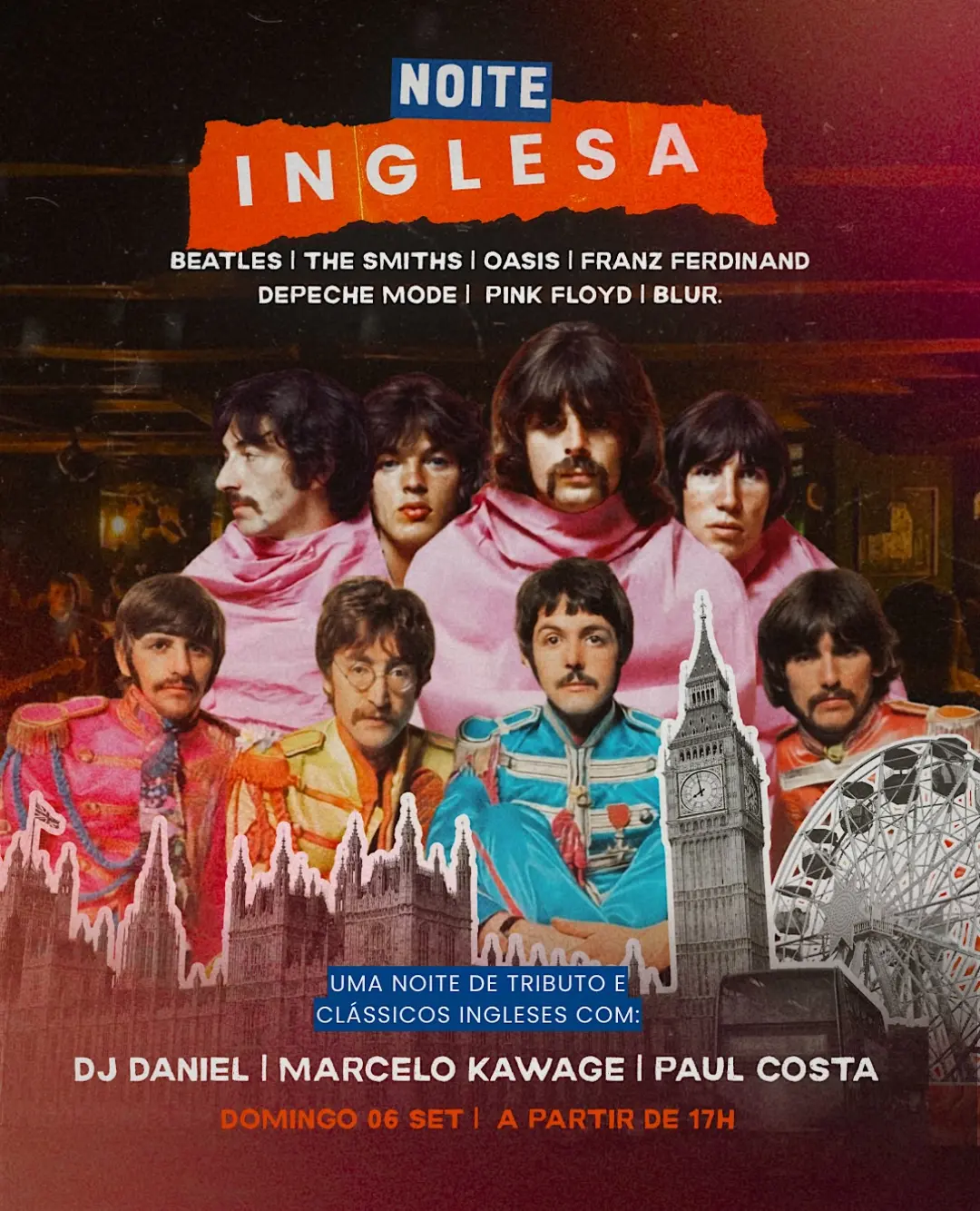 Flyer de DJ Daniel, Marcelo Kawage e Paul Costa