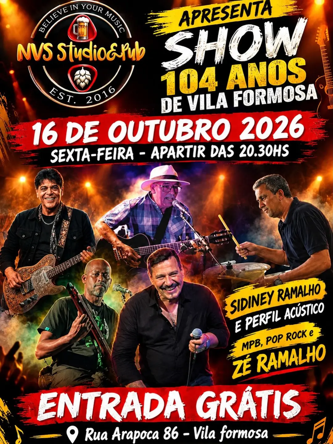 Flyer de Perfil Acústico e Sidiney Ramalho e bandaavohai