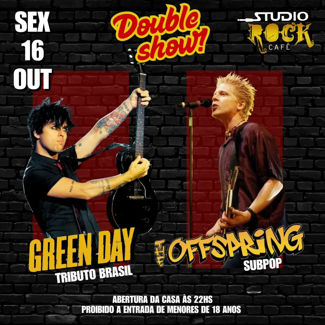 Flyer de Green Day Tributo Brasil e Subpop