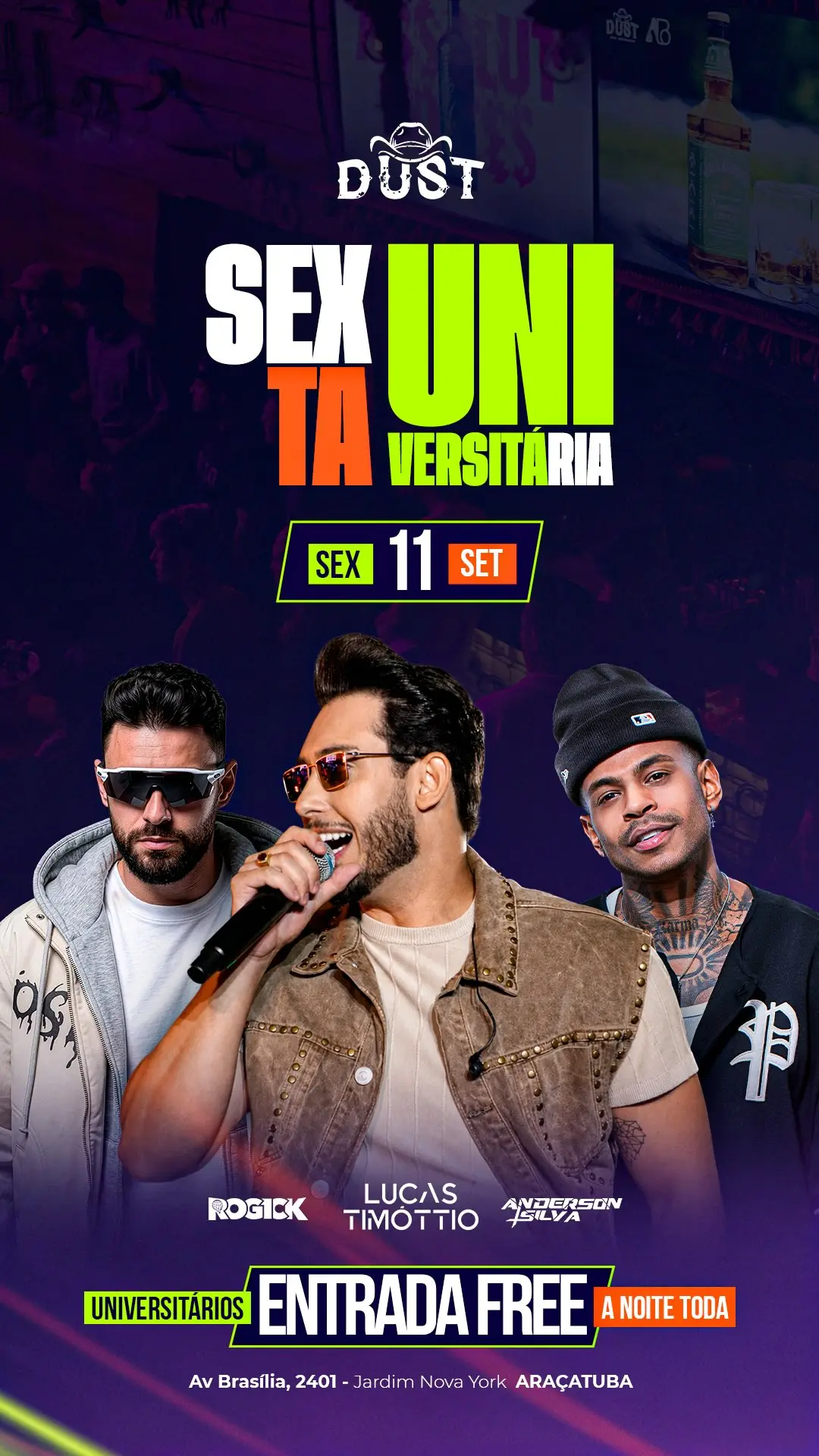 Flyer de Anderson Silva, Rogick e Lucas Timóteo