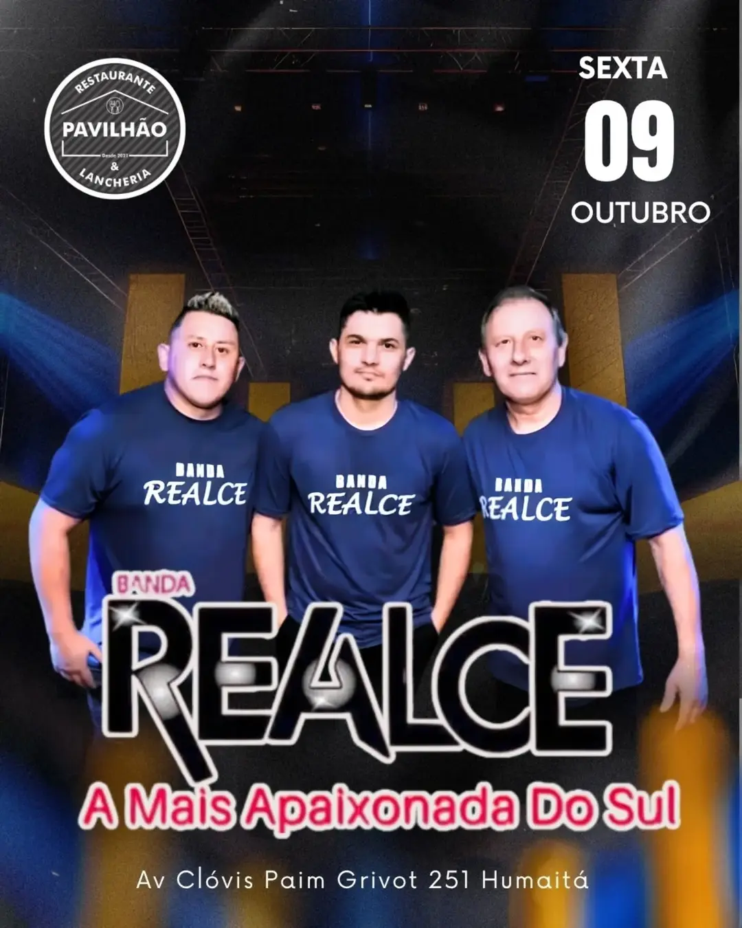 Flyer de Banda Realce A Mais Apaixonada do Sul