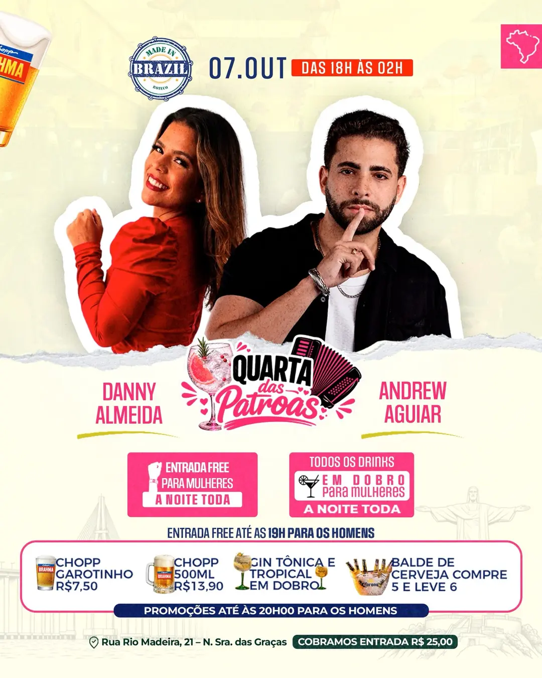 Flyer de Andrew Aguiar e Danny Almeida