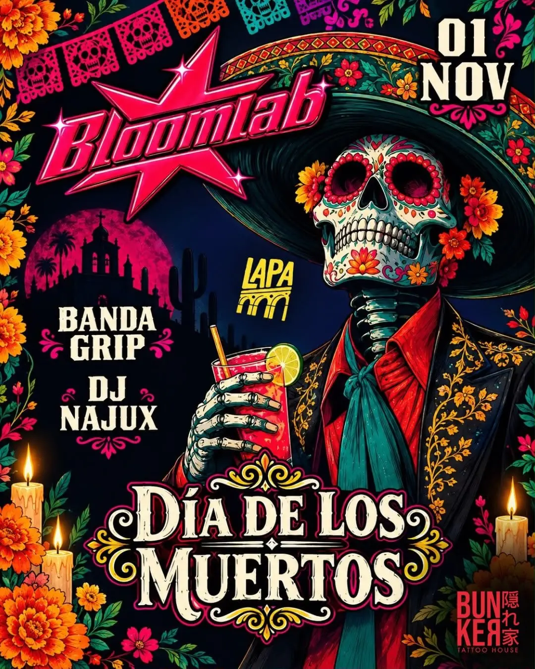 Flyer de Banda Grip e DJ Najux