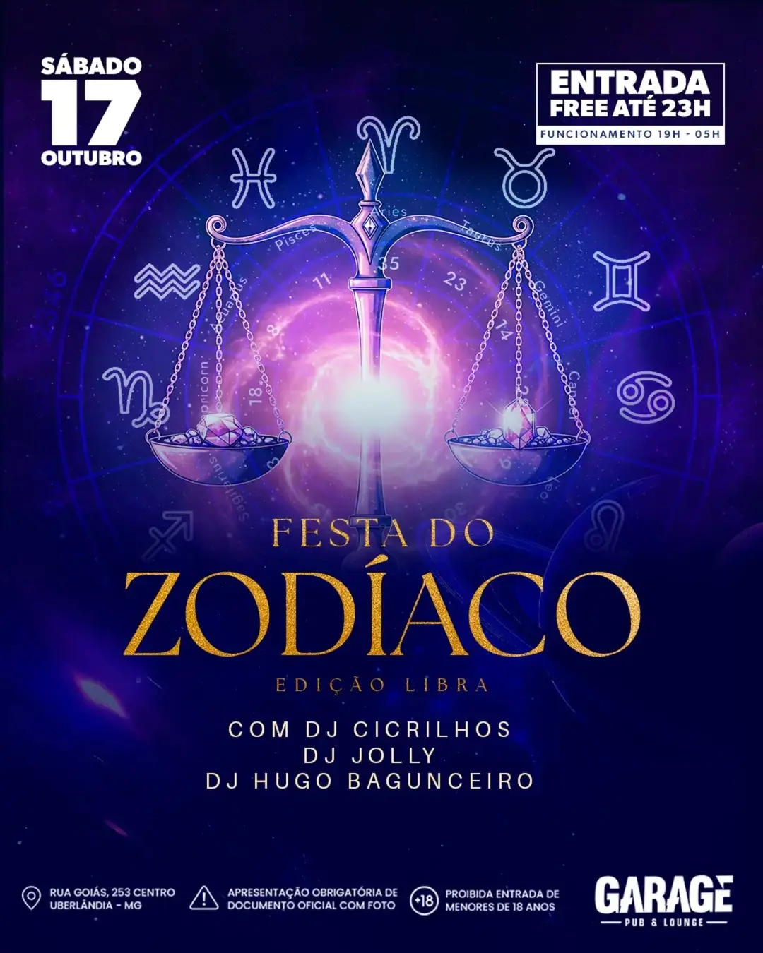 Flyer de DJ Cicrilhos, DJ Jolly e DJ Hugo Bagunceiro
