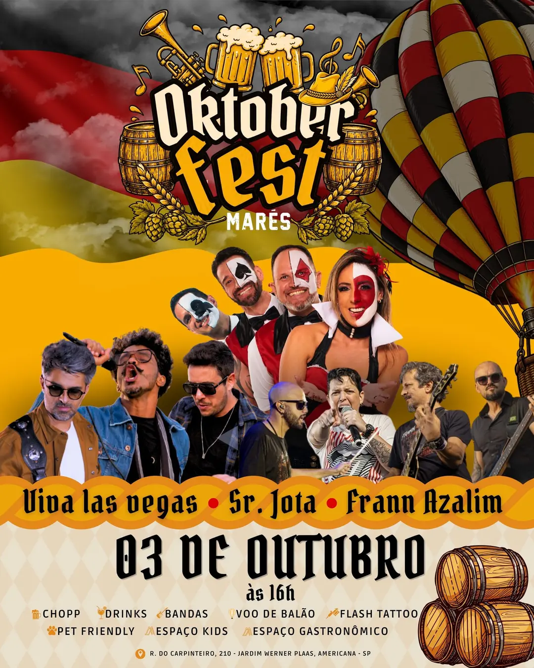 Flyer de Banda Viva Las Vegas, Sr. Jota e mais 3 artistas