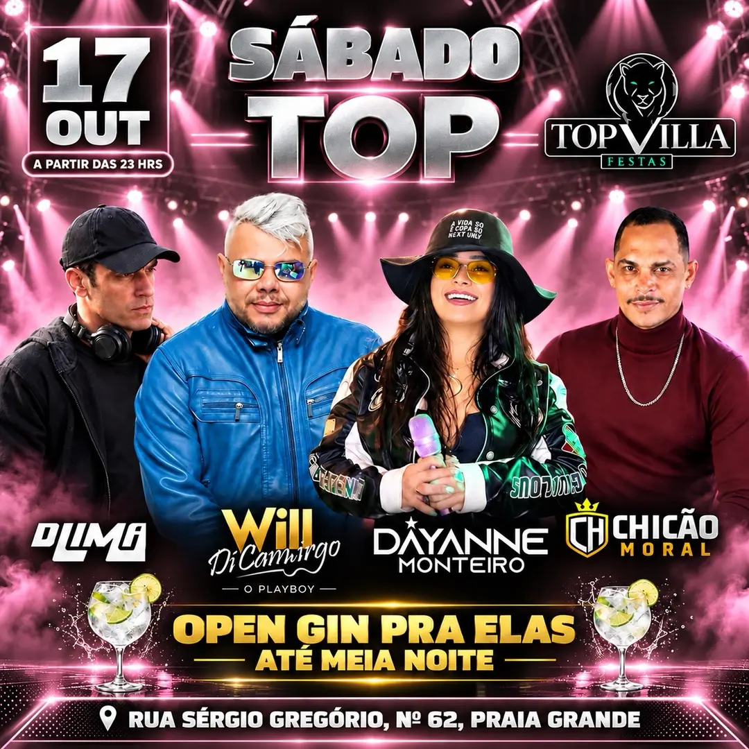 Flyer de Will Di Camargo, DJ Lima e mais 2 artistas