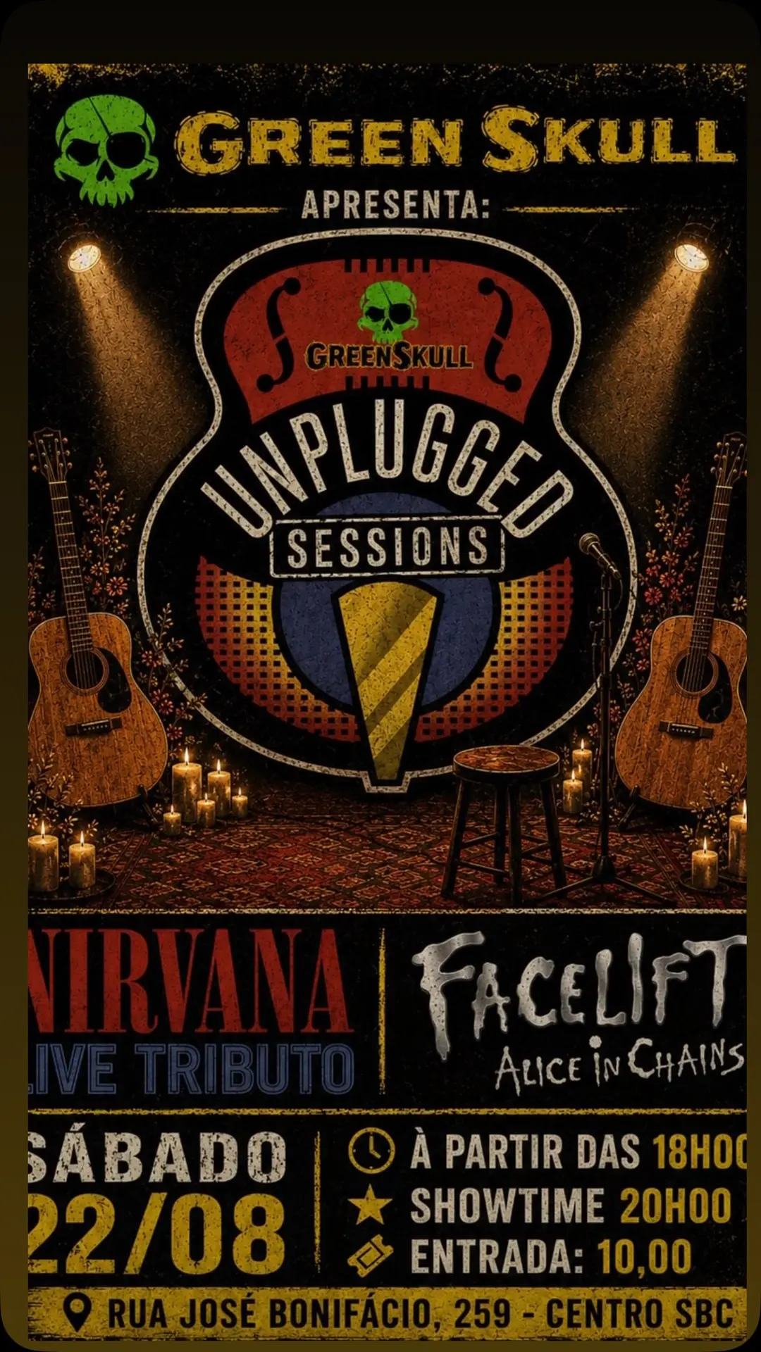 Flyer de Nirvana Live Tributo e Facelift