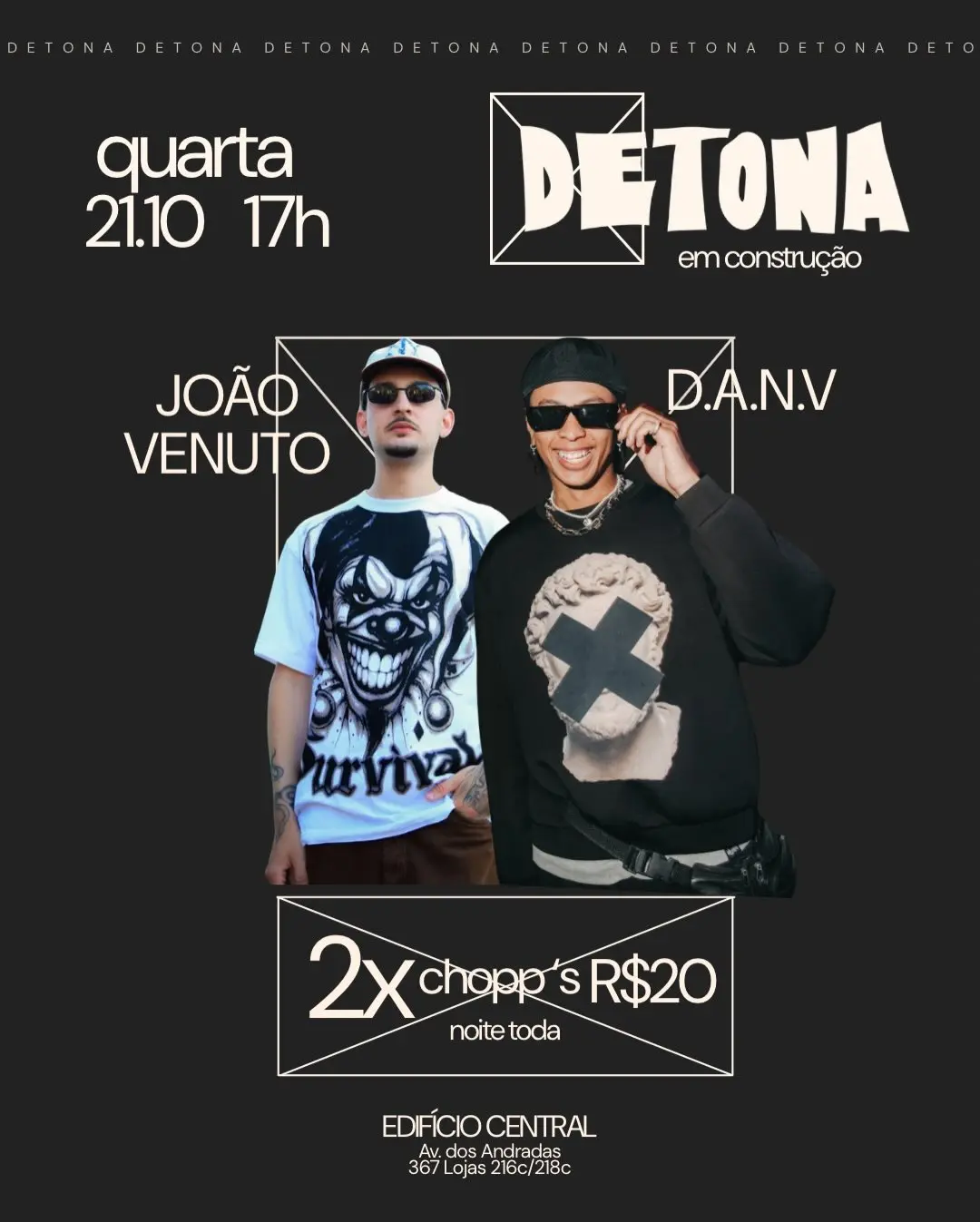 Flyer de Vinícius e guizmks