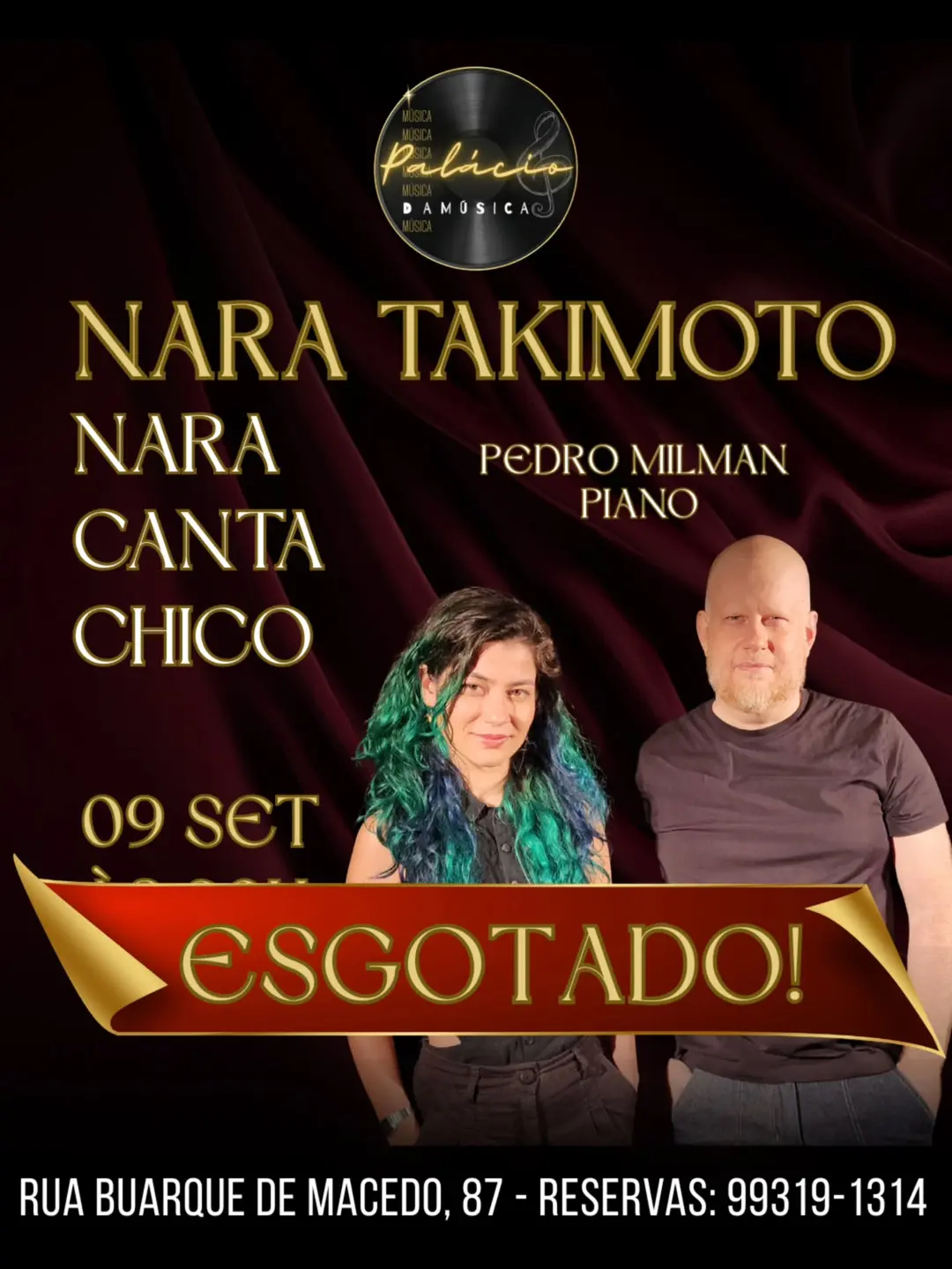 Flyer de Nara Takimoto e Pedro Milman