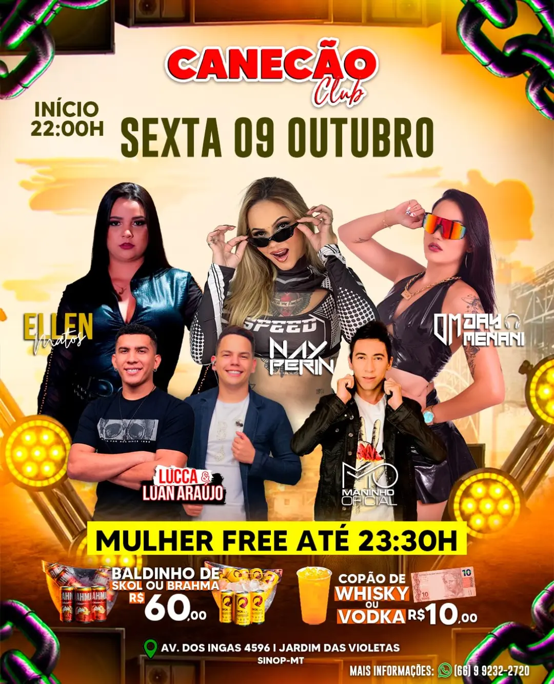 Flyer de Lucca e Luan Araújo, Ellen Matos e mais 3 artistas