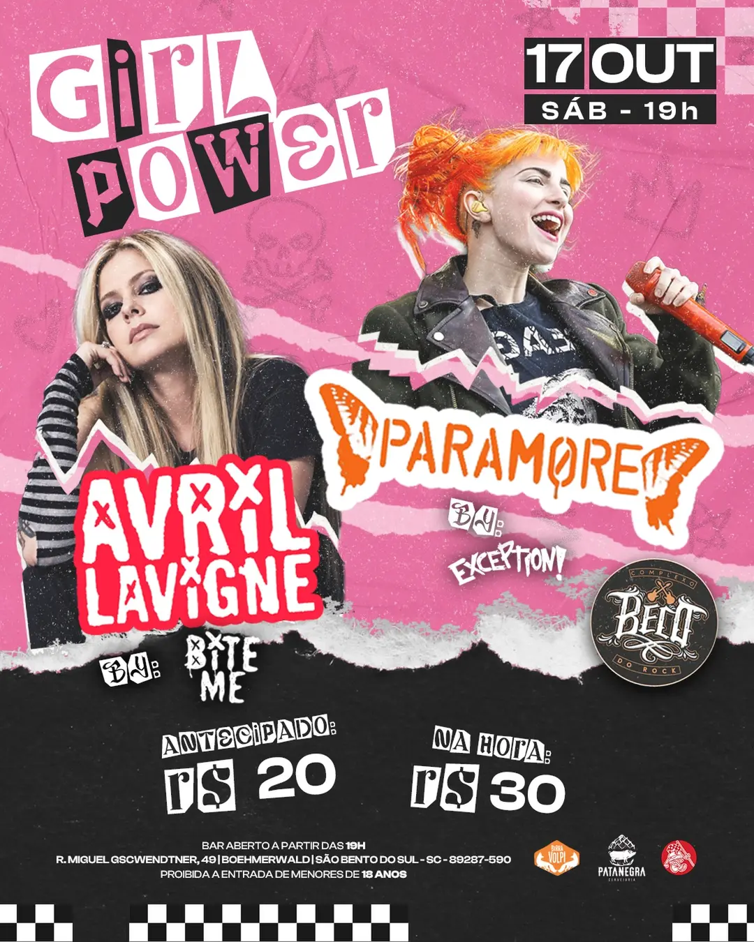 Flyer de Bite Me e Banda Exception